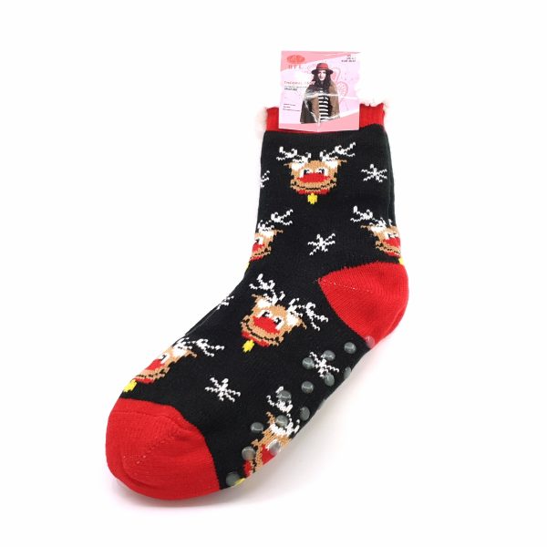 Božićne zimske čarape "Rudolf i pahuljice"